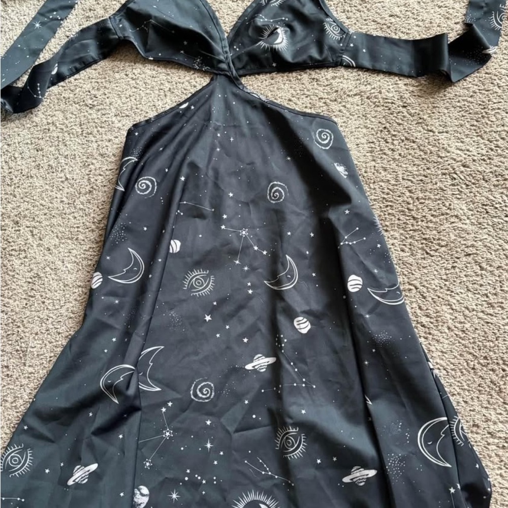 Black Celestial Print Women's dress